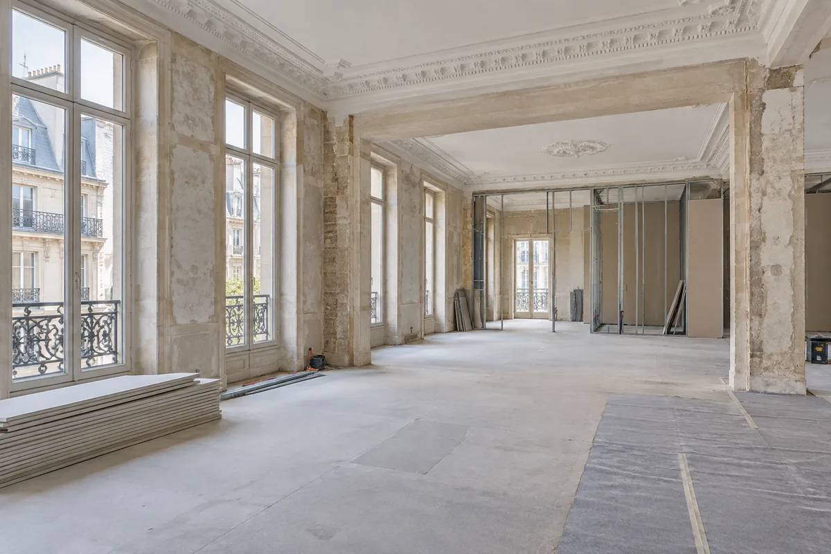 Plateau dans un immeuble ancien en cours de rénovation